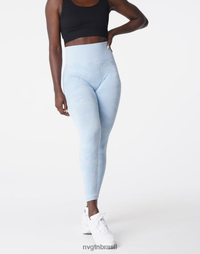 NVGTN fitness mulheres leggings camufladas sem costura azul gelado NNJ66L663