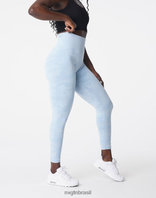 NVGTN fitness mulheres leggings camufladas sem costura azul gelado NNJ66L663