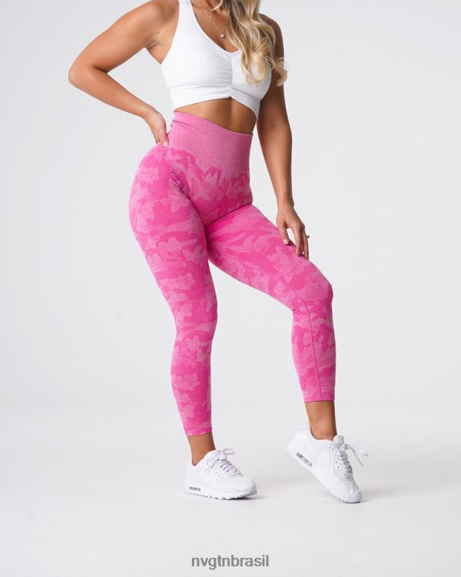 NVGTN fitness mulheres leggings camufladas sem costura chiclete rosa NNJ66L659
