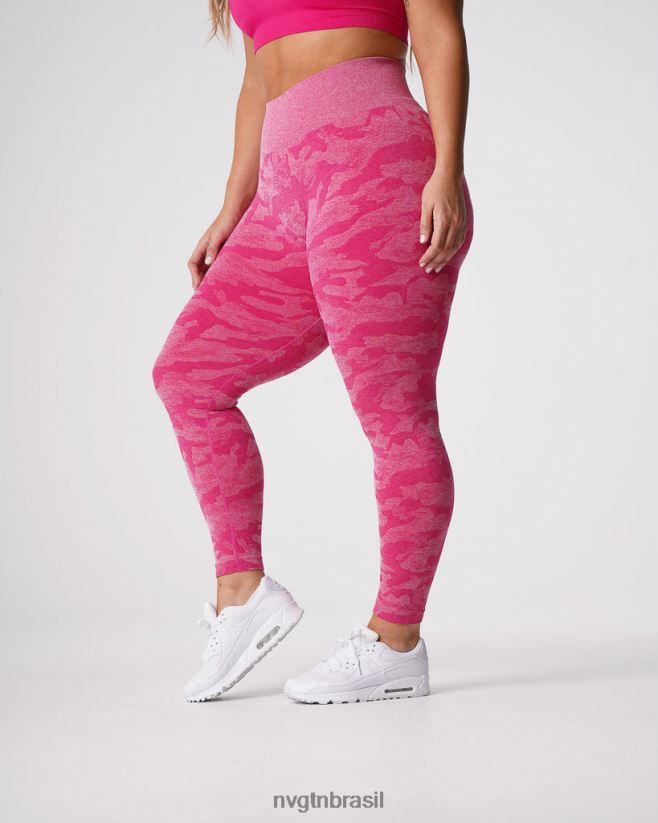 NVGTN fitness mulheres leggings camufladas sem costura fúcsia NNJ66L673
