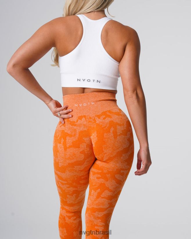 NVGTN fitness mulheres leggings camufladas sem costura laranja queimado NNJ66L669