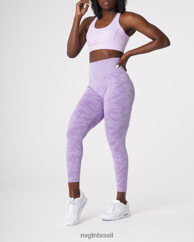 NVGTN fitness mulheres leggings camufladas sem costura lilás NNJ66L671
