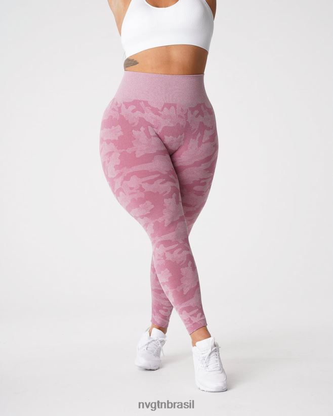 NVGTN fitness mulheres leggings camufladas sem costura rosa pastel NNJ66L670