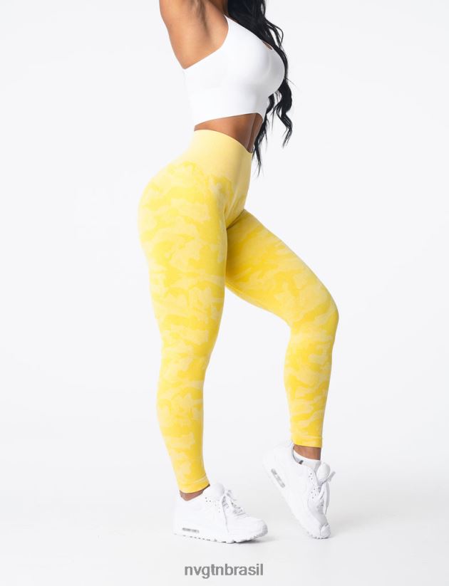 NVGTN fitness mulheres leggings camufladas sem costura sol amarelo NNJ66L665