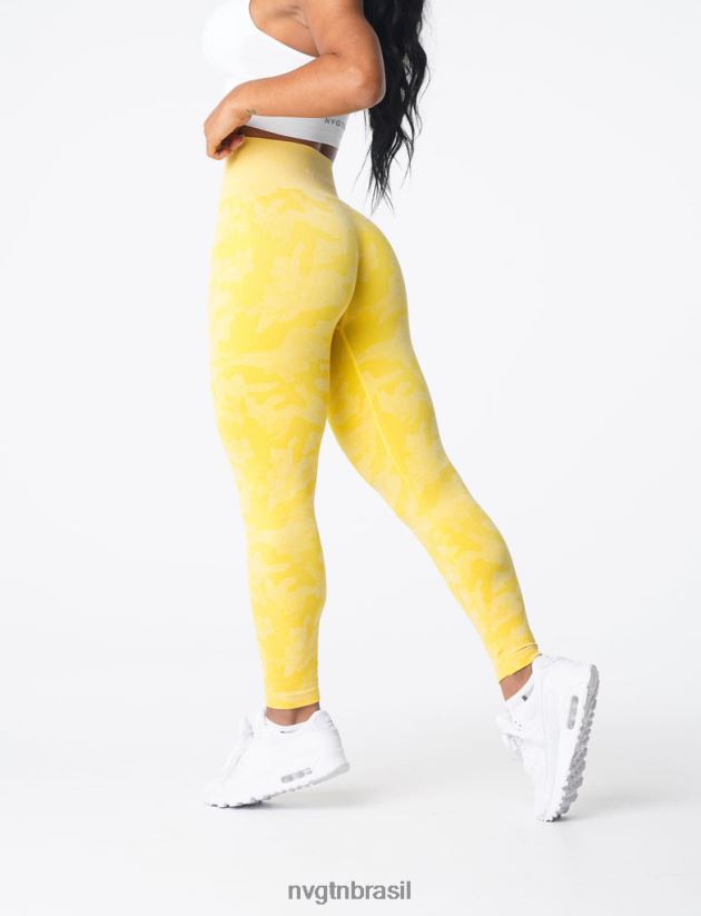 NVGTN fitness mulheres leggings camufladas sem costura sol amarelo NNJ66L665