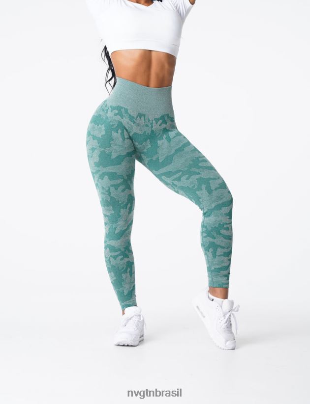 NVGTN fitness mulheres leggings camufladas sem costura verde floresta NNJ66L662
