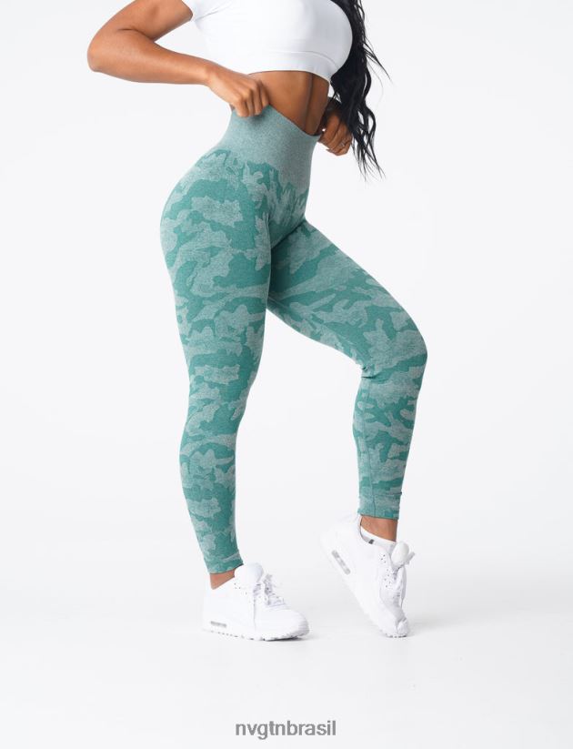 NVGTN fitness mulheres leggings camufladas sem costura verde floresta NNJ66L662