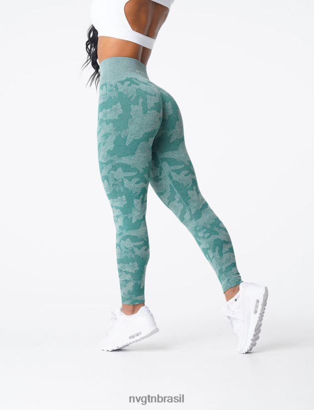 NVGTN fitness mulheres leggings camufladas sem costura verde floresta NNJ66L662