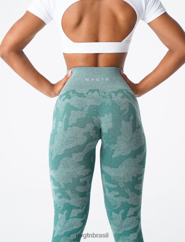 NVGTN fitness mulheres leggings camufladas sem costura verde floresta NNJ66L662