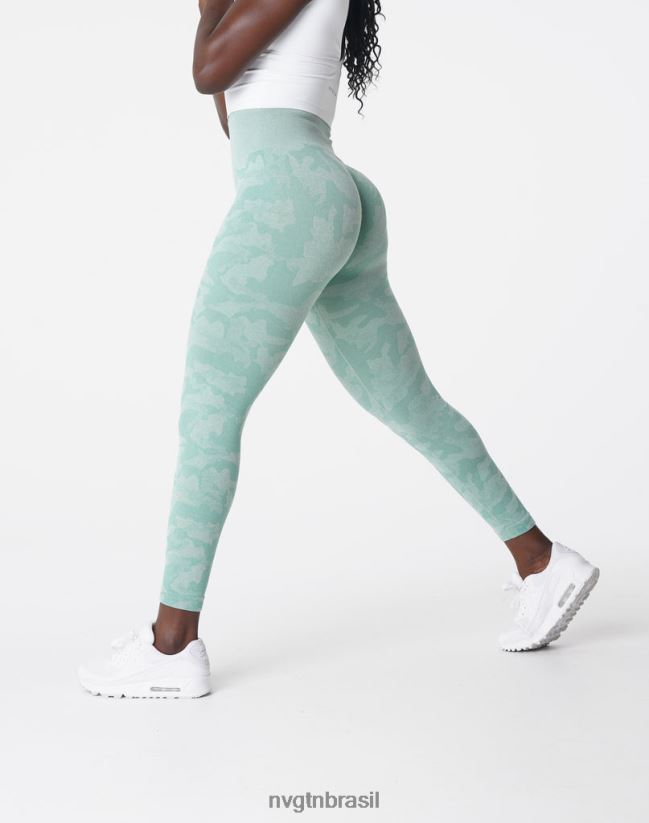 NVGTN fitness mulheres leggings camufladas sem costura verde sálvia NNJ66L672