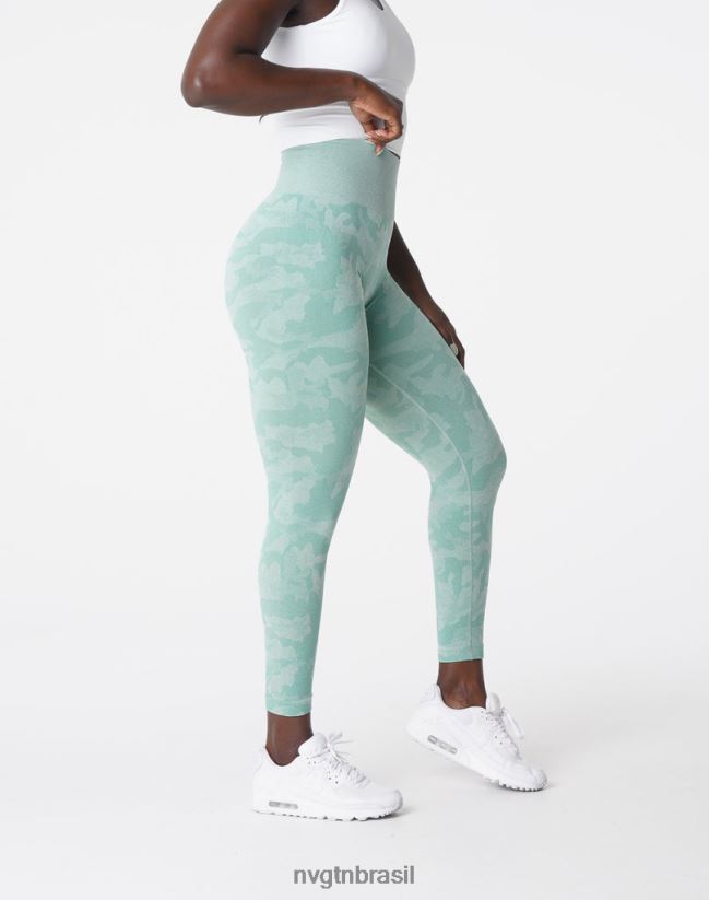 NVGTN fitness mulheres leggings camufladas sem costura verde sálvia NNJ66L672