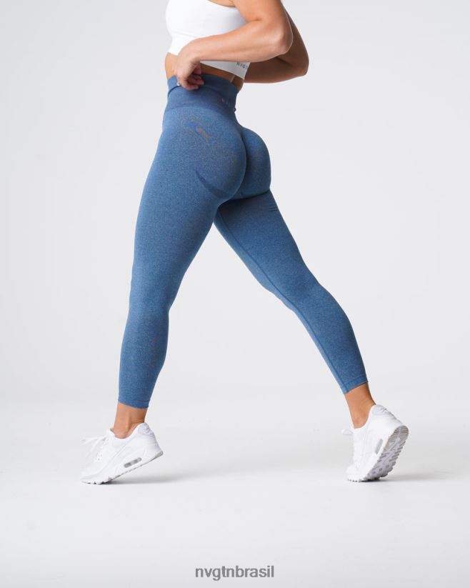 NVGTN fitness mulheres leggings curvas sem costura azul ardósia NNJ66L619