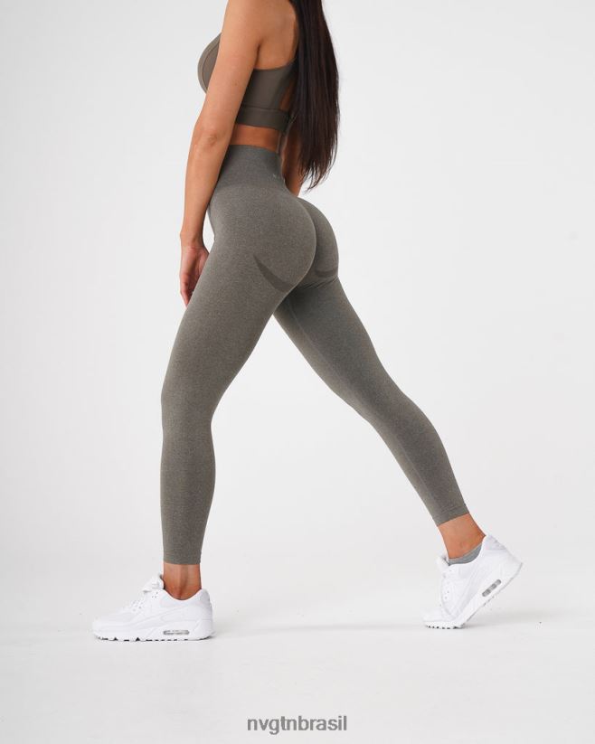 NVGTN fitness mulheres leggings curvas sem costura verde cáqui NNJ66L628