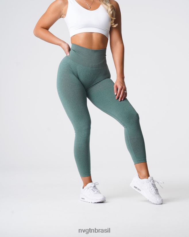 NVGTN fitness mulheres leggings curvas sem costura verde floresta NNJ66L613
