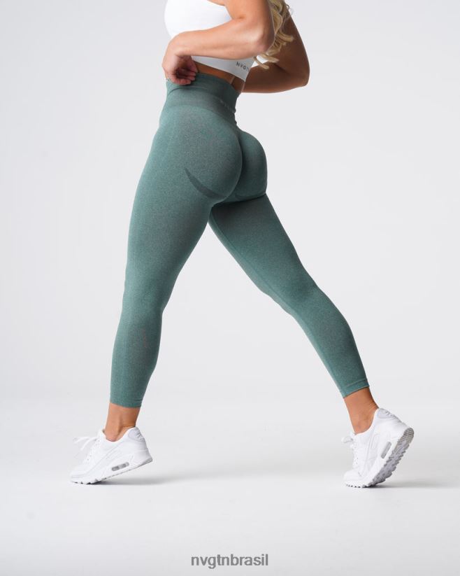 NVGTN fitness mulheres leggings curvas sem costura verde floresta NNJ66L613