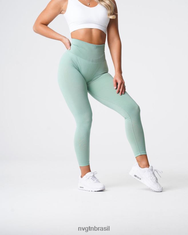 NVGTN fitness mulheres leggings curvas sem costura verde sálvia NNJ66L631