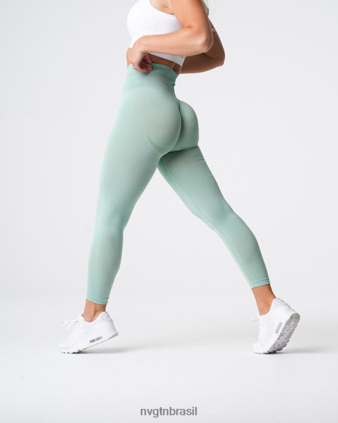 NVGTN fitness mulheres leggings curvas sem costura verde sálvia NNJ66L631