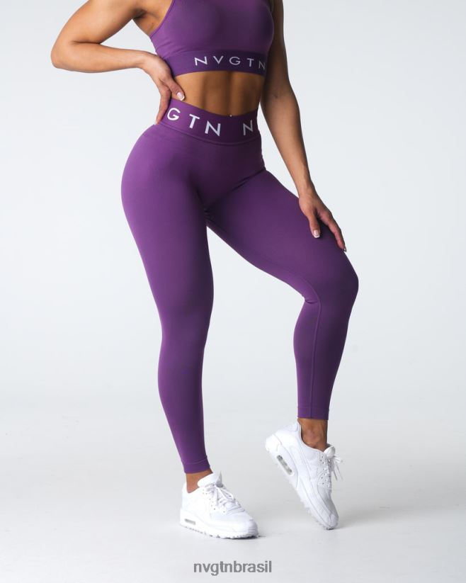 NVGTN fitness mulheres leggings esportivas sem costura ametista NNJ66L542