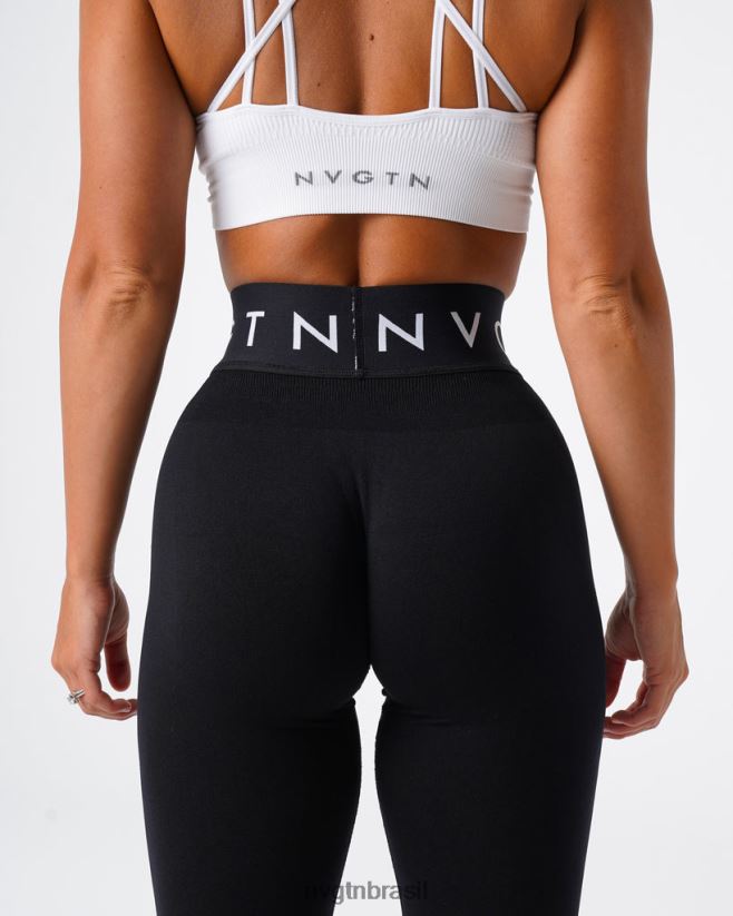 NVGTN fitness mulheres leggings esportivas sem costura preto NNJ66L496