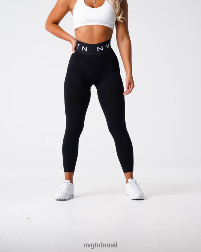 NVGTN fitness mulheres leggings esportivas sem costura preto NNJ66L496