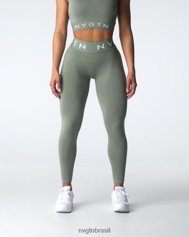 NVGTN fitness mulheres leggings esportivas sem costura verde sálvia NNJ66L501