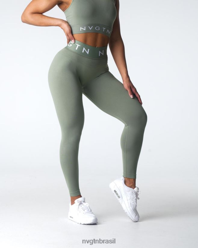 NVGTN fitness mulheres leggings esportivas sem costura verde sálvia NNJ66L501