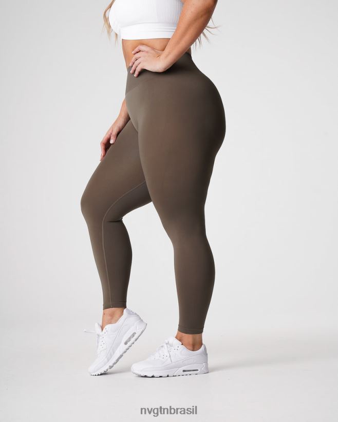 NVGTN fitness mulheres leggings sólidas sem costura Oliva NNJ66L557