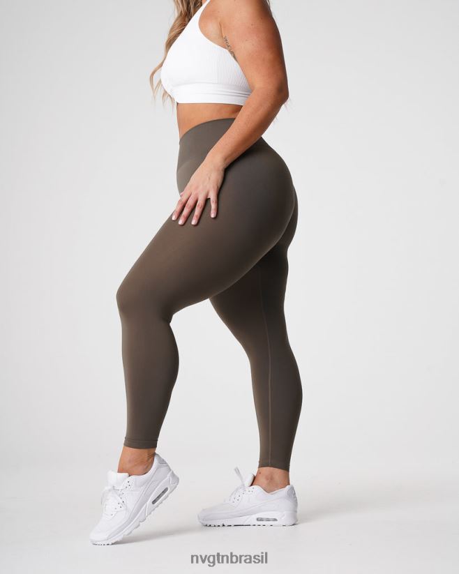 NVGTN fitness mulheres leggings sólidas sem costura Oliva NNJ66L557