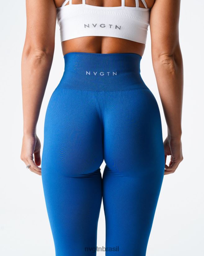 NVGTN fitness mulheres leggings sólidas sem costura azul da meia noite NNJ66L571