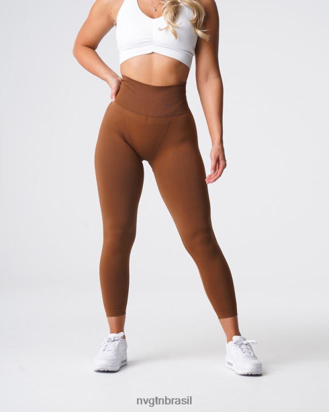 NVGTN fitness mulheres leggings sólidas sem costura caramelo NNJ66L556