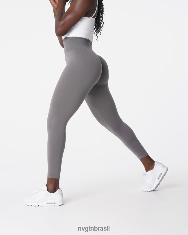 NVGTN fitness mulheres leggings sólidas sem costura carvão NNJ66L572