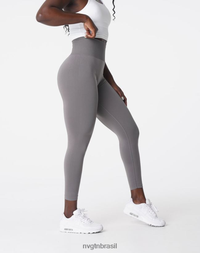 NVGTN fitness mulheres leggings sólidas sem costura carvão NNJ66L572