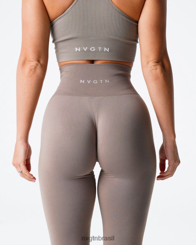 NVGTN fitness mulheres leggings sólidas sem costura cinza NNJ66L558