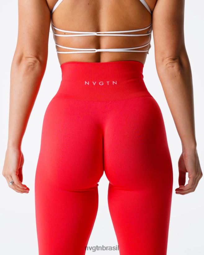 NVGTN fitness mulheres leggings sólidas sem costura escarlate NNJ66L552