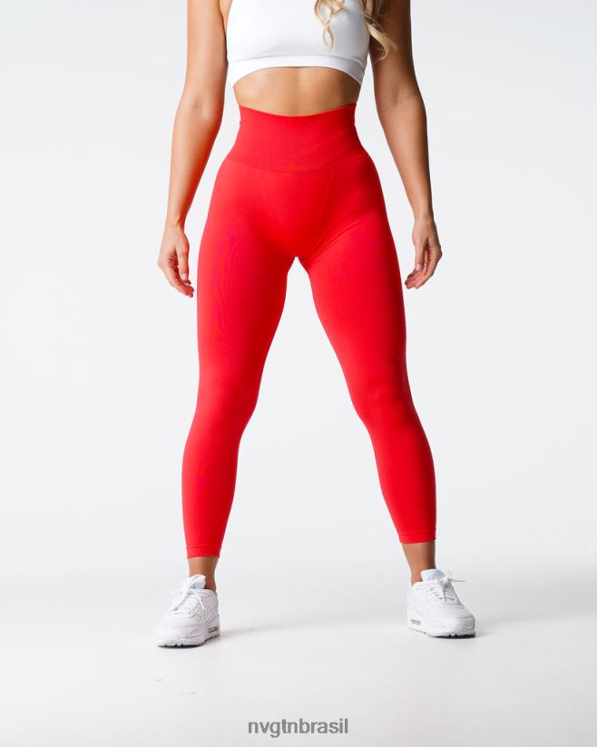 NVGTN fitness mulheres leggings sólidas sem costura escarlate NNJ66L552