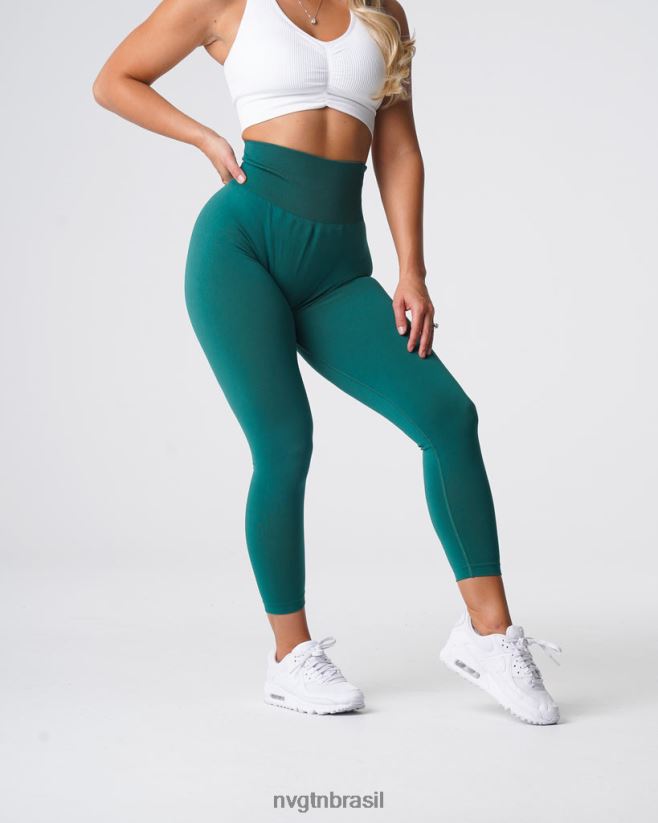 NVGTN fitness mulheres leggings sólidas sem costura esmeralda NNJ66L573