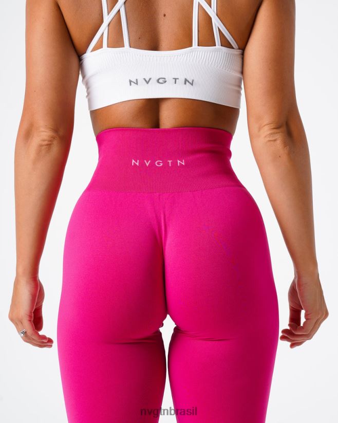 NVGTN fitness mulheres leggings sólidas sem costura magenta NNJ66L576