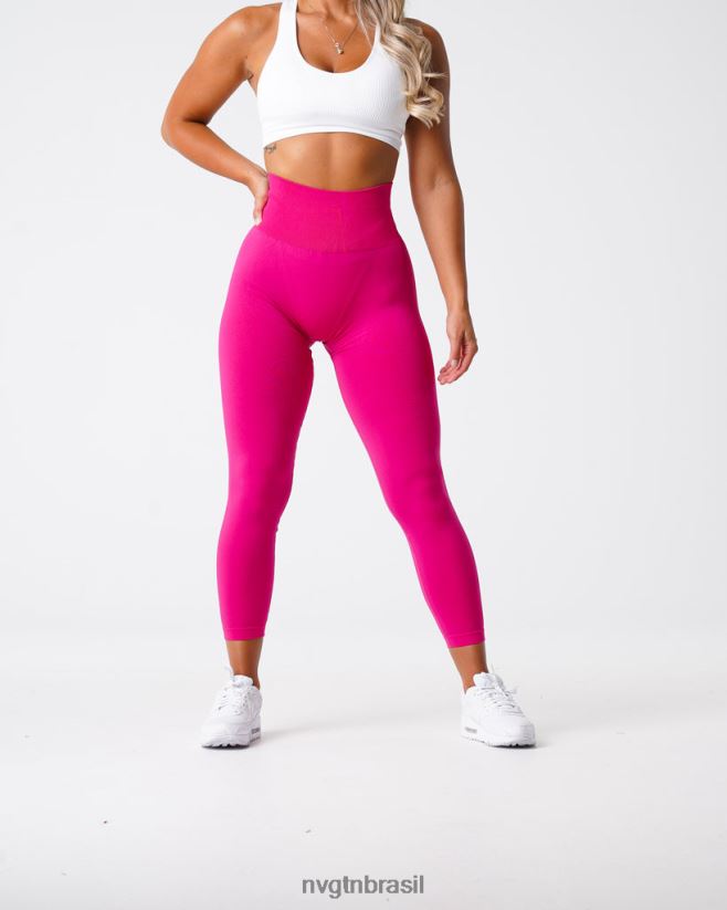NVGTN fitness mulheres leggings sólidas sem costura magenta NNJ66L576