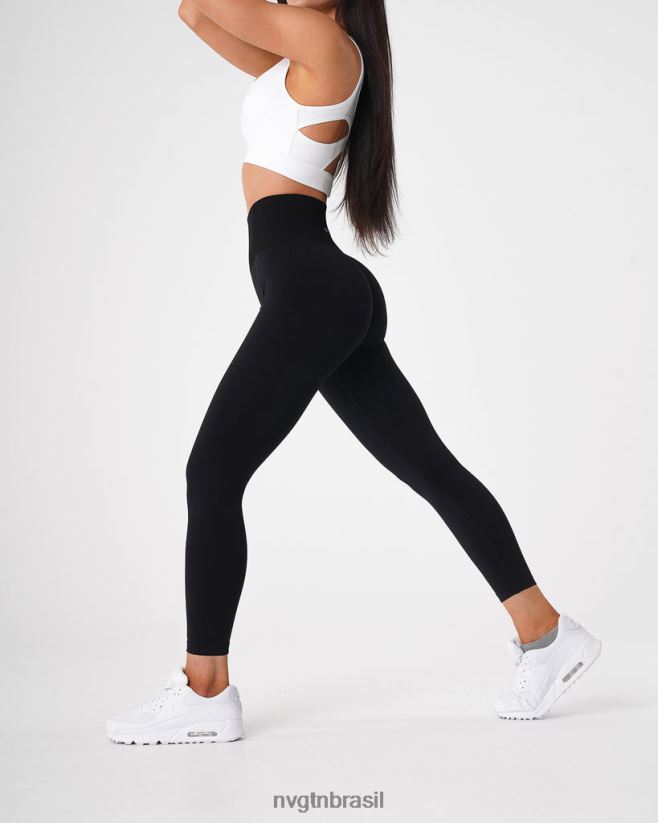 NVGTN fitness mulheres leggings sólidas sem costura preto NNJ66L495