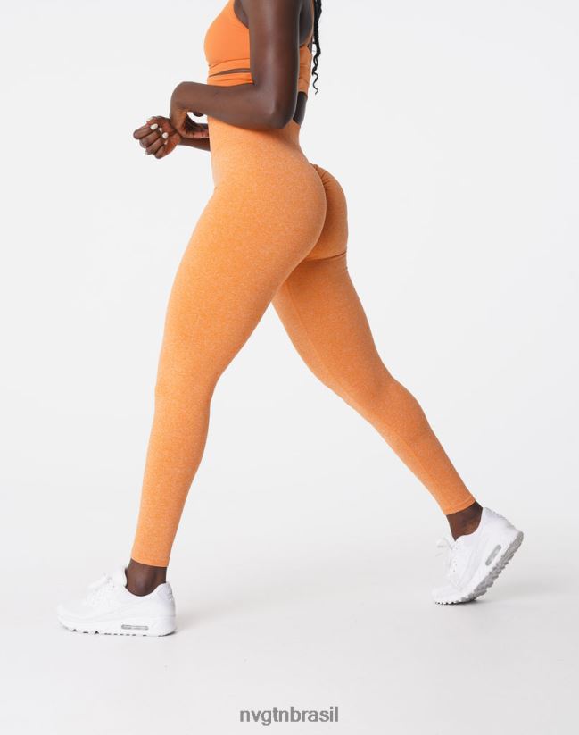 NVGTN fitness mulheres leggings sem costura pôr do sol laranja NNJ66L645