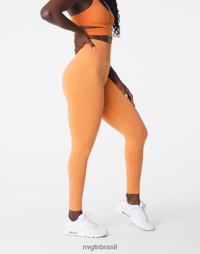 NVGTN fitness mulheres leggings sem costura pôr do sol laranja NNJ66L645