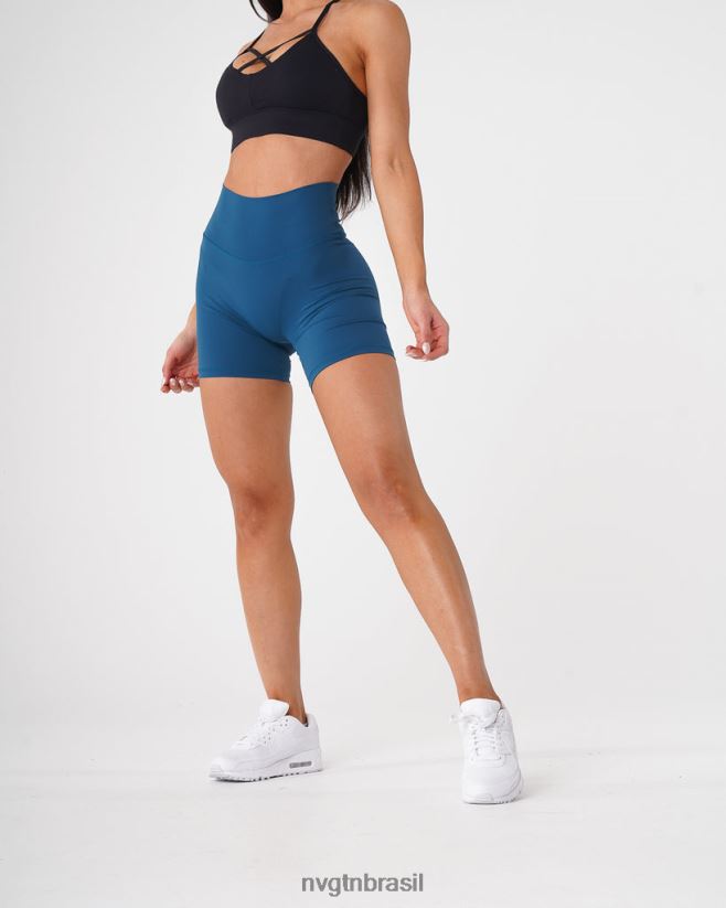 NVGTN fitness mulheres shorts assinatura 2.0 azul pacífico NNJ66L466