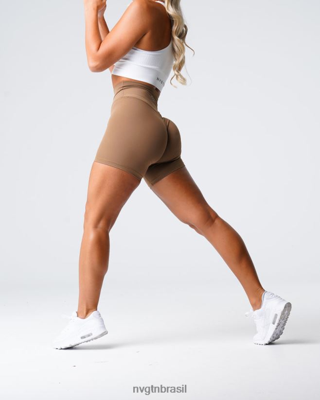 NVGTN fitness mulheres shorts assinatura 2.0 café NNJ66L456