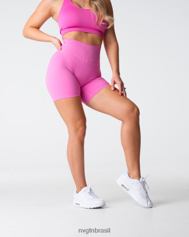 NVGTN fitness mulheres shorts assinatura 2.0 chiclete rosa NNJ66L434
