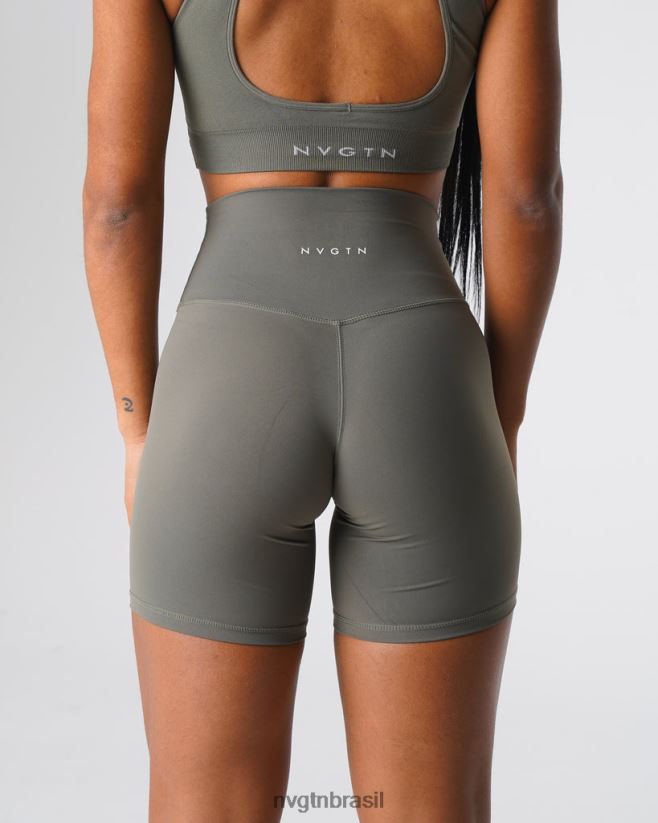 NVGTN fitness mulheres shorts assinatura 2.0 verde cáqui NNJ66L458