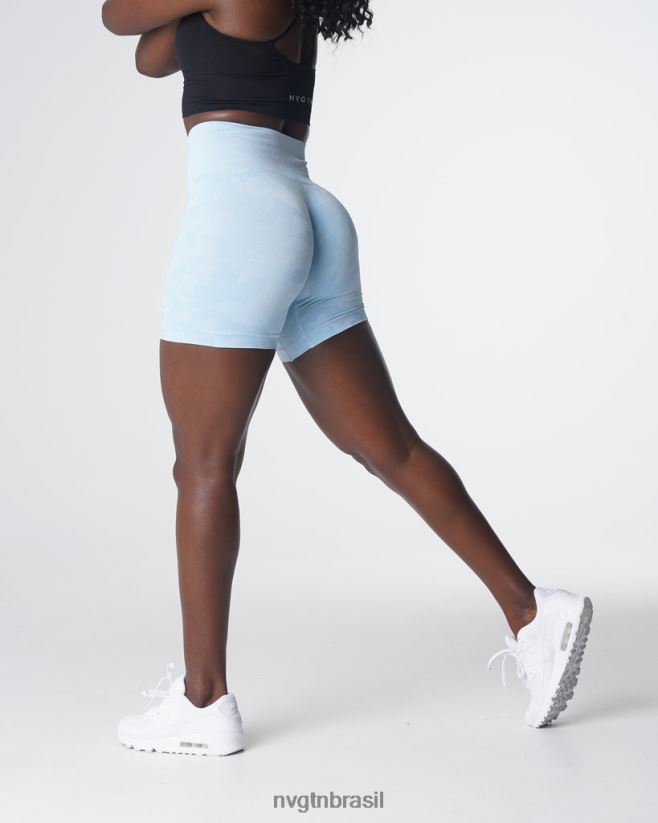 NVGTN fitness mulheres shorts camuflados sem costura azul gelado NNJ66L447