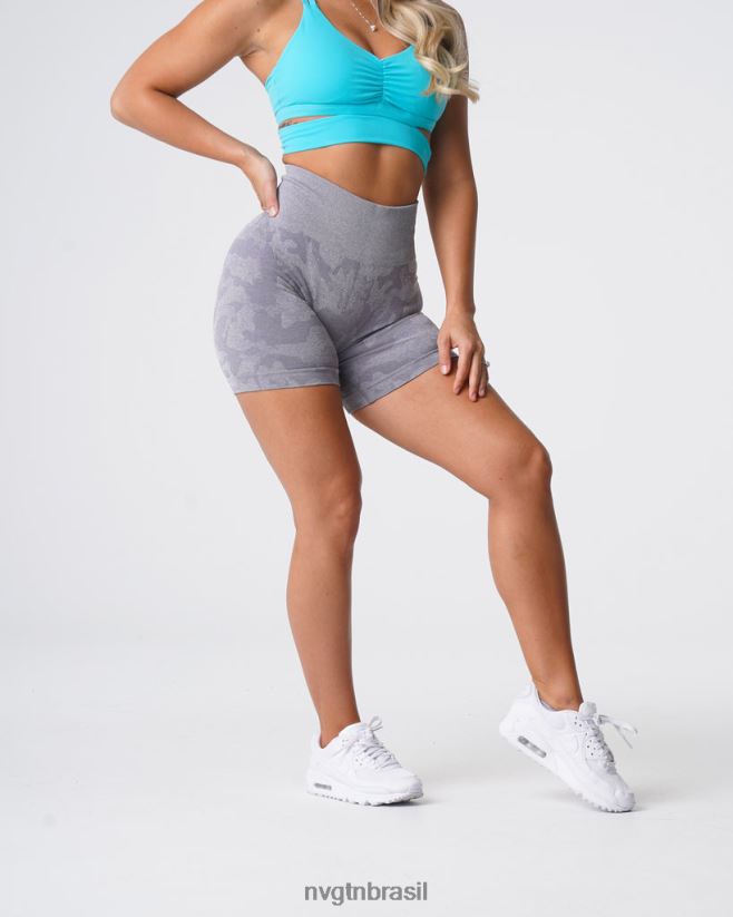 NVGTN fitness mulheres shorts camuflados sem costura cinza NNJ66L438