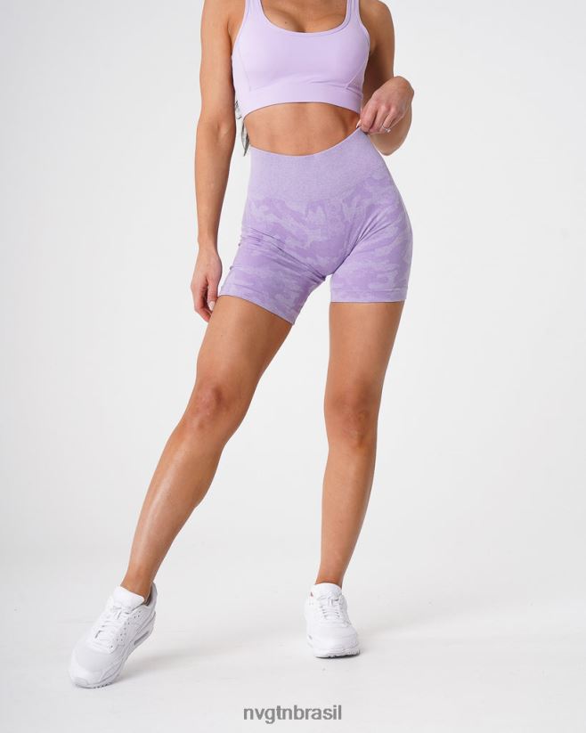 NVGTN fitness mulheres shorts camuflados sem costura lilás NNJ66L446