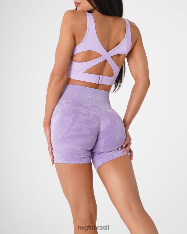 NVGTN fitness mulheres shorts camuflados sem costura lilás NNJ66L446