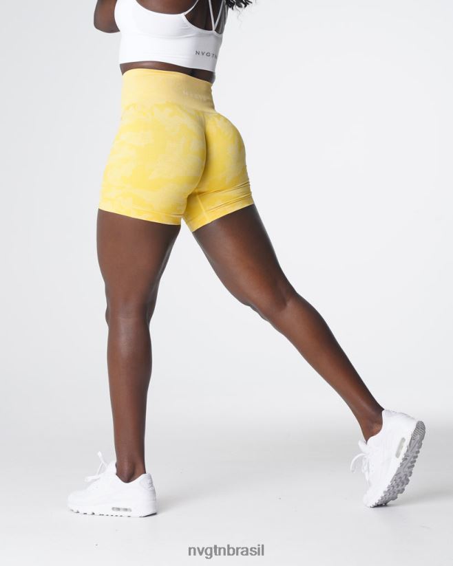 NVGTN fitness mulheres shorts camuflados sem costura sol amarelo NNJ66L449